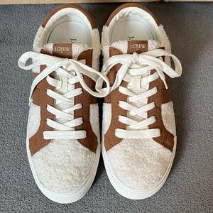 J Crew Striped Sherpa road trip sneakers size 9